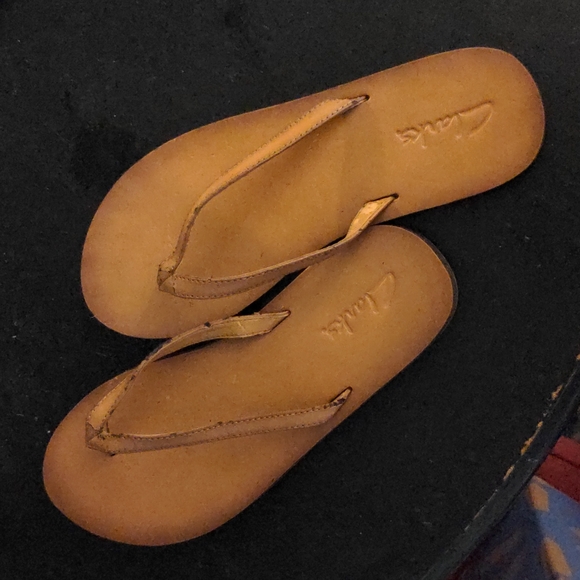 Clarks Tan Salon Spirit Flip-Flop Sandals - Picture 11 of 14